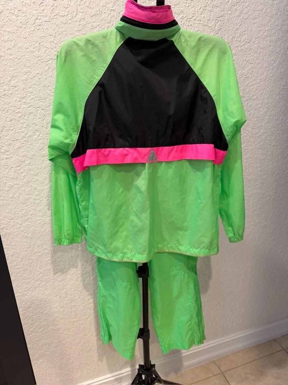 VTG 90s Reebok Sport Neon Colorblock Tracksuit Windbreaker Two Piece Set M